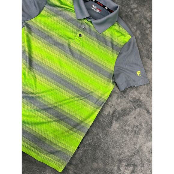 Men’s Fila Sport Grey Green Stripe Golf Polo Small – Excellent Condition - Picture 2 of 7